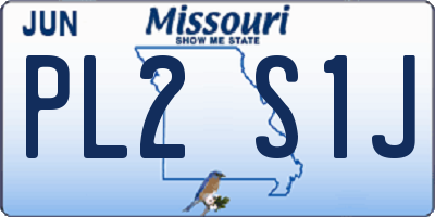 MO license plate PL2S1J