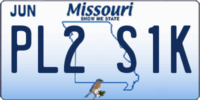 MO license plate PL2S1K
