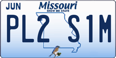 MO license plate PL2S1M