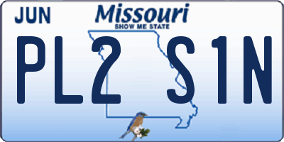 MO license plate PL2S1N