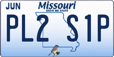 MO license plate PL2S1P