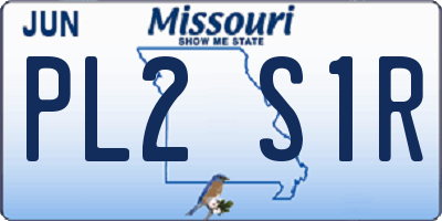MO license plate PL2S1R