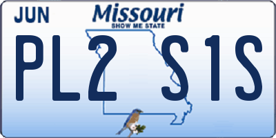MO license plate PL2S1S