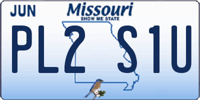 MO license plate PL2S1U