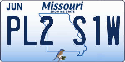 MO license plate PL2S1W