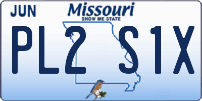MO license plate PL2S1X