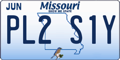 MO license plate PL2S1Y