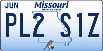 MO license plate PL2S1Z