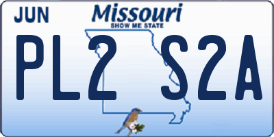 MO license plate PL2S2A