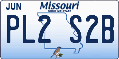 MO license plate PL2S2B
