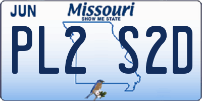 MO license plate PL2S2D