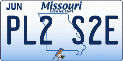 MO license plate PL2S2E