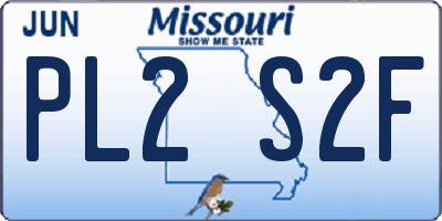 MO license plate PL2S2F