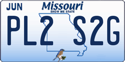 MO license plate PL2S2G