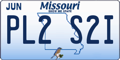 MO license plate PL2S2I