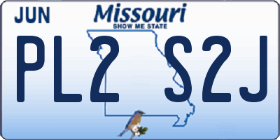 MO license plate PL2S2J
