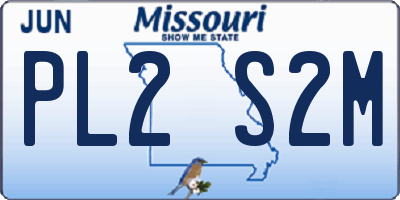 MO license plate PL2S2M
