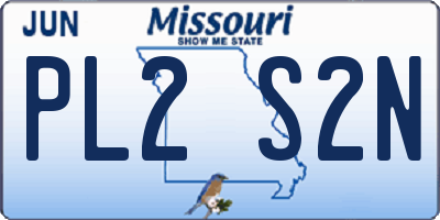 MO license plate PL2S2N