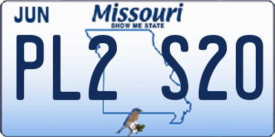 MO license plate PL2S2O