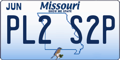 MO license plate PL2S2P