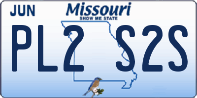 MO license plate PL2S2S