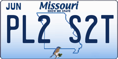MO license plate PL2S2T