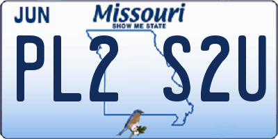 MO license plate PL2S2U