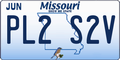 MO license plate PL2S2V
