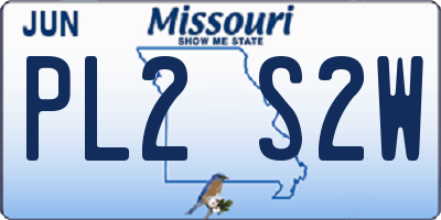 MO license plate PL2S2W