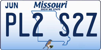 MO license plate PL2S2Z