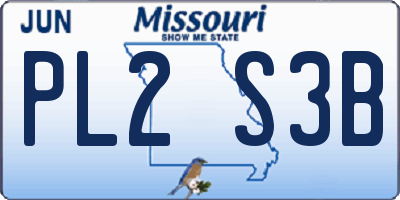 MO license plate PL2S3B