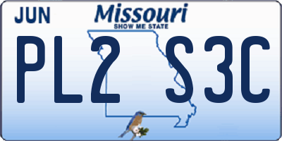 MO license plate PL2S3C