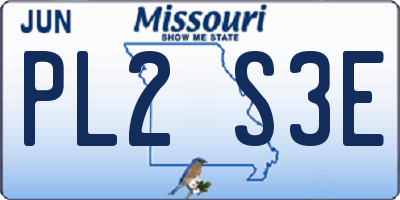 MO license plate PL2S3E