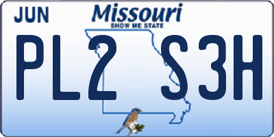 MO license plate PL2S3H