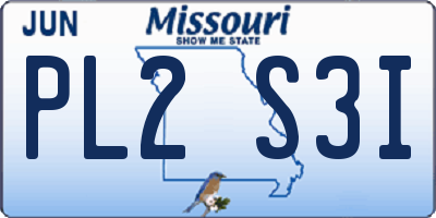 MO license plate PL2S3I