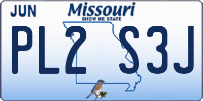 MO license plate PL2S3J