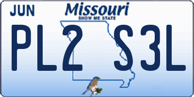 MO license plate PL2S3L