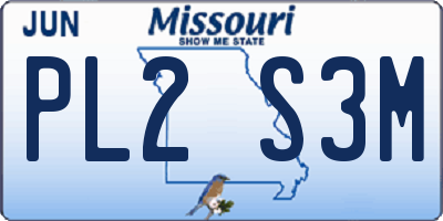 MO license plate PL2S3M