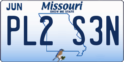 MO license plate PL2S3N