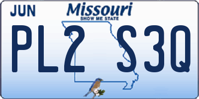 MO license plate PL2S3Q
