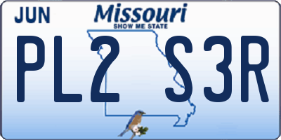 MO license plate PL2S3R