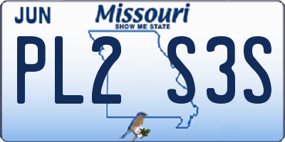MO license plate PL2S3S