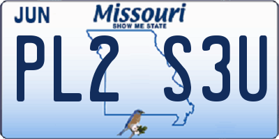 MO license plate PL2S3U