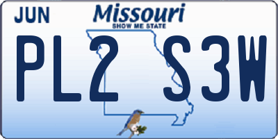 MO license plate PL2S3W