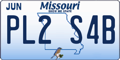 MO license plate PL2S4B
