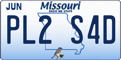 MO license plate PL2S4D
