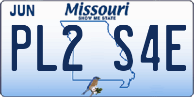 MO license plate PL2S4E