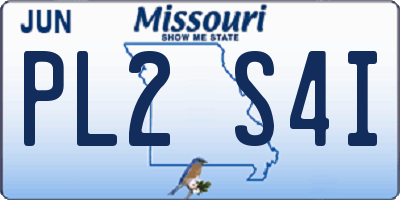 MO license plate PL2S4I