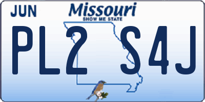 MO license plate PL2S4J