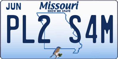 MO license plate PL2S4M